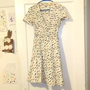 Boden wrap dress with sunglasses